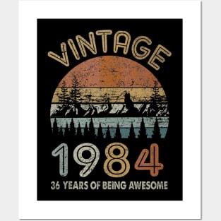 36 Years Old Retro Vintage 1984 36th Birthday Gifts Posters and Art